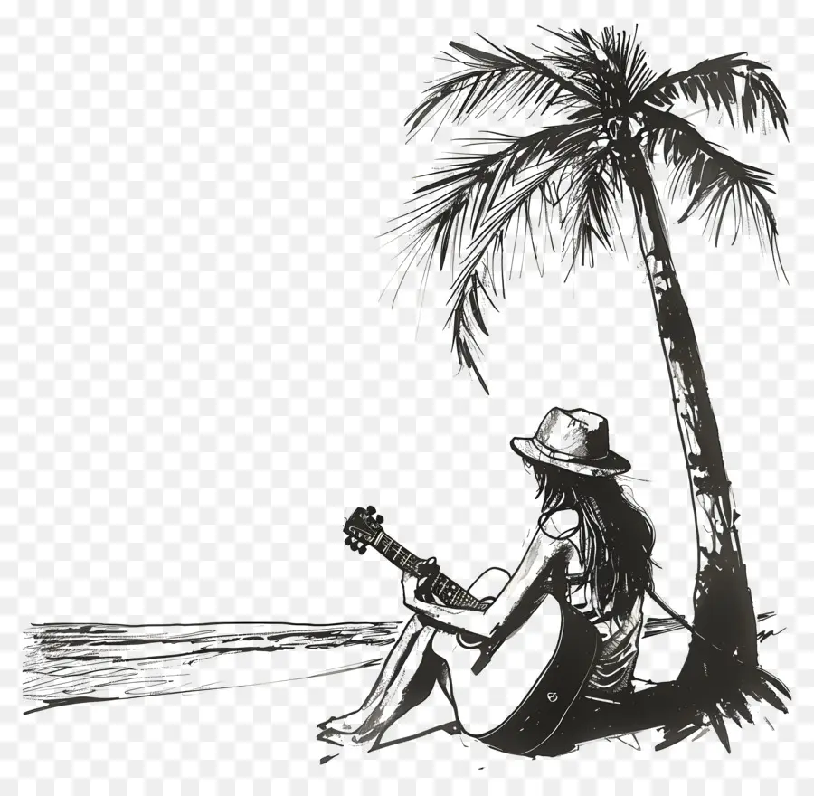 Melodías De Playa，Guitarrista PNG