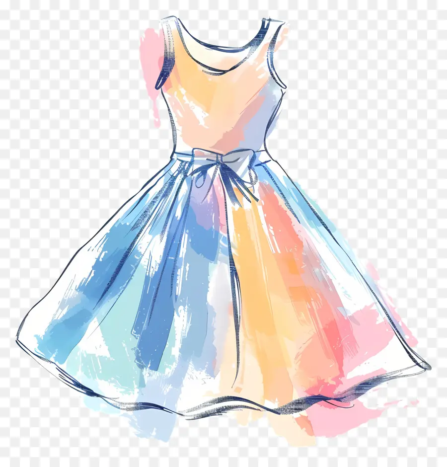 Vestido De Moda，Vestido Colorido PNG