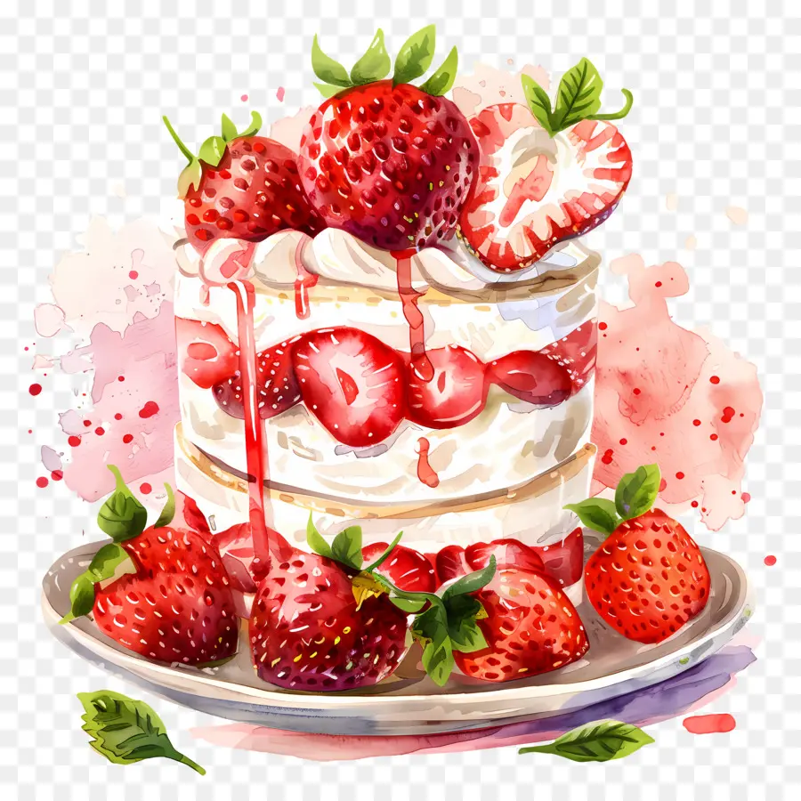 Tarta De Fresas，Pastel De Fresa PNG