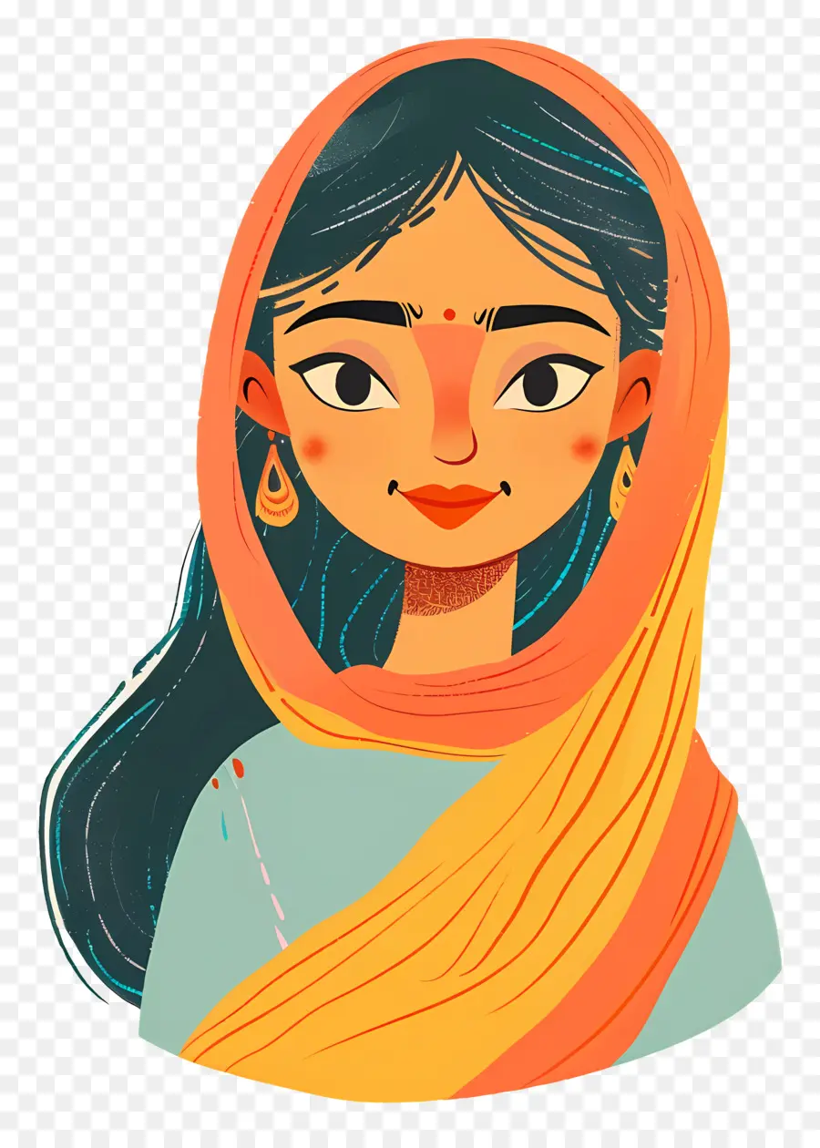 Mujer India，Mujer Con Bufanda PNG