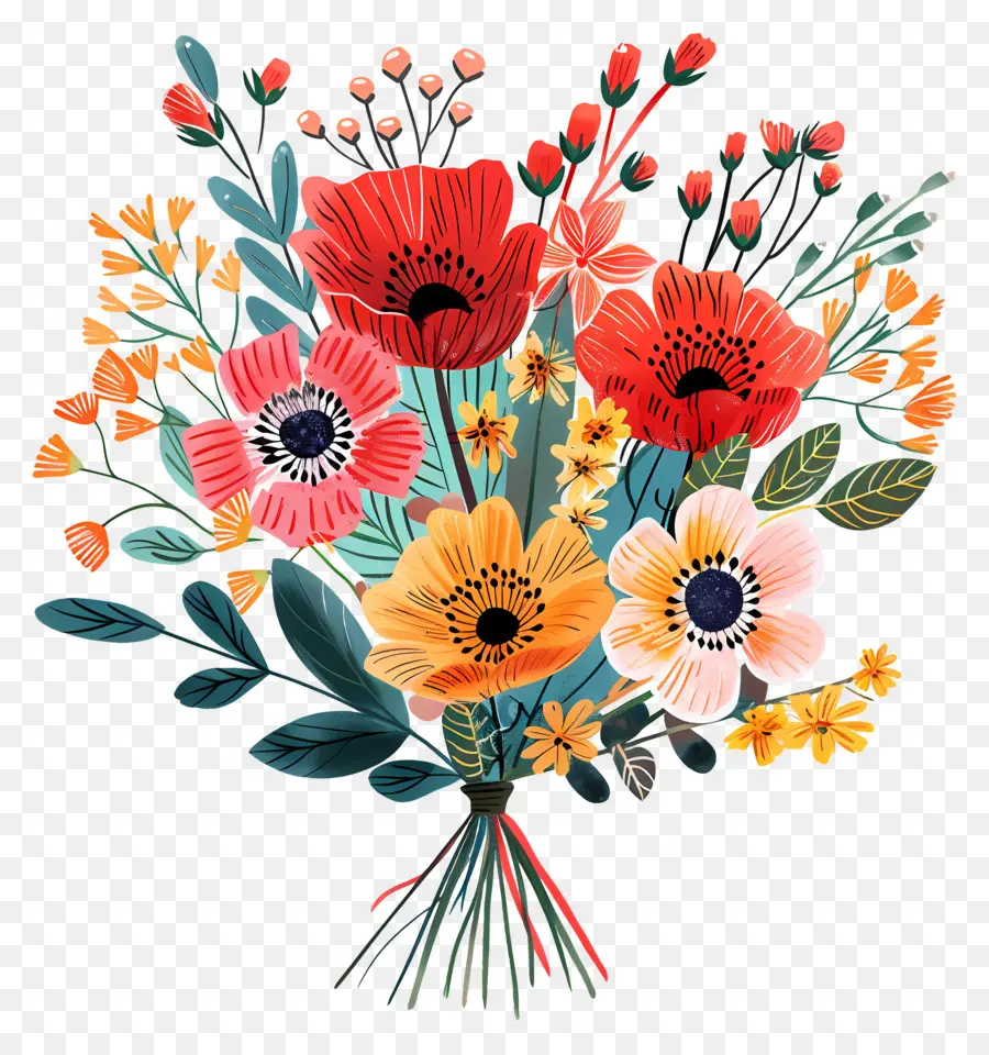 Bouquet Of Flowers，Flores PNG