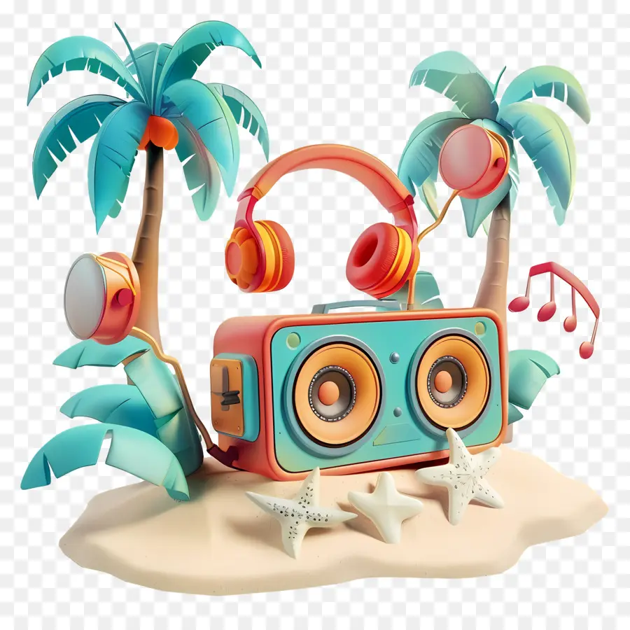 Melodías De Playa，Boombox PNG