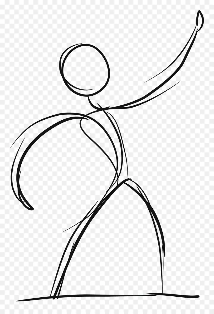 Figura De Palo Bailando，Dibujo En Blanco Y Negro PNG