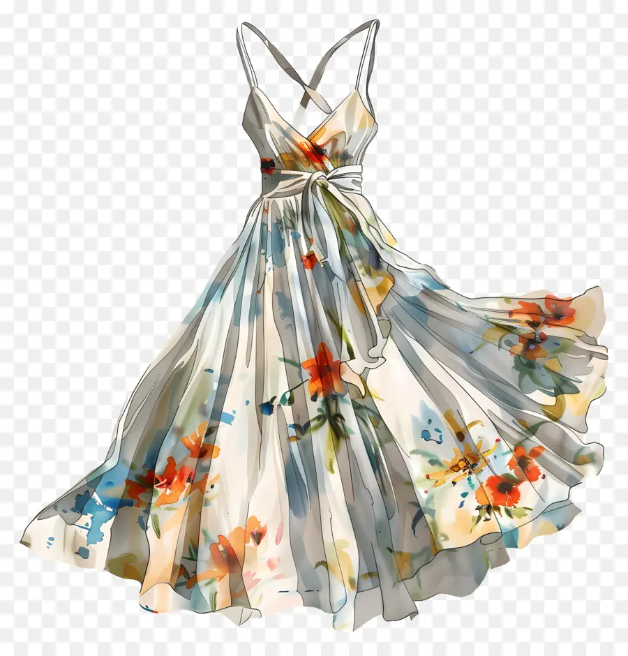 Vestido De Verano，Vestido De Flores PNG