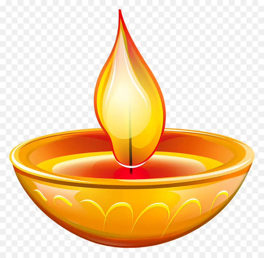 Vela De Diwali，De Oro De La Llama PNG