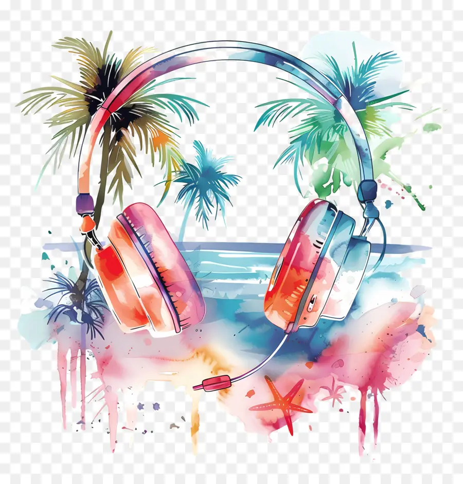 Melodías De Playa，Auriculares PNG