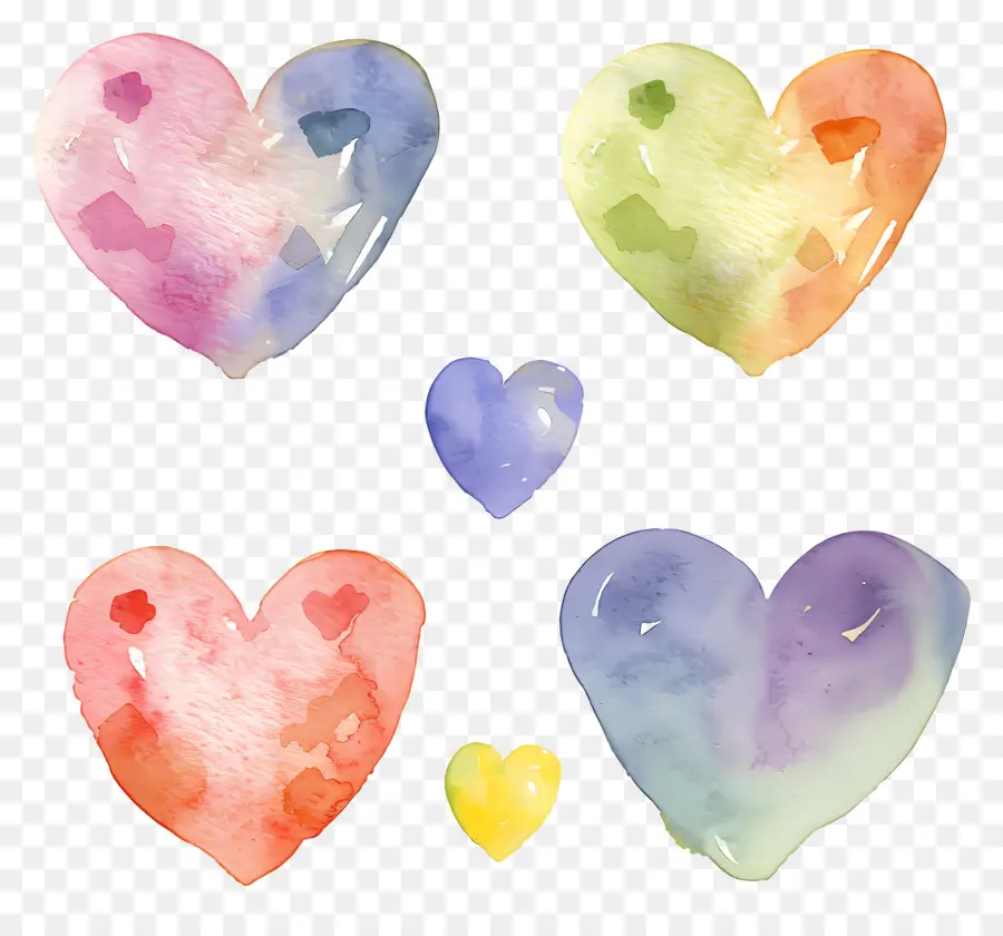 Corazones Pasteles，Corazones Coloridos PNG