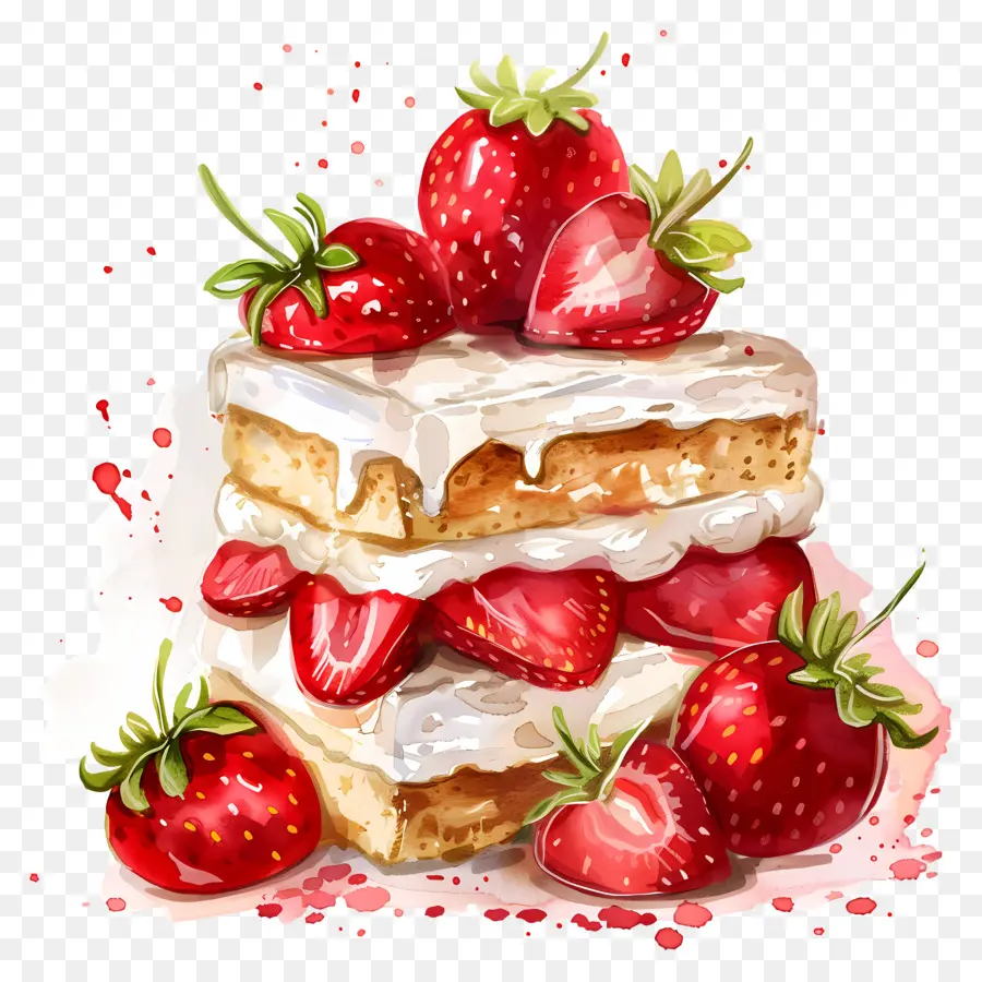 Strawberry Shortcake，Crema De Queso Glaseado PNG