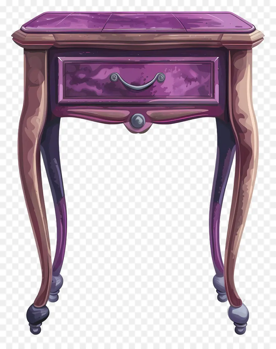 Bedside Table，Tocador Púrpura PNG