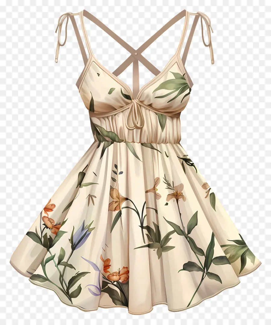 Vestido De Verano，Vestido De Flores PNG