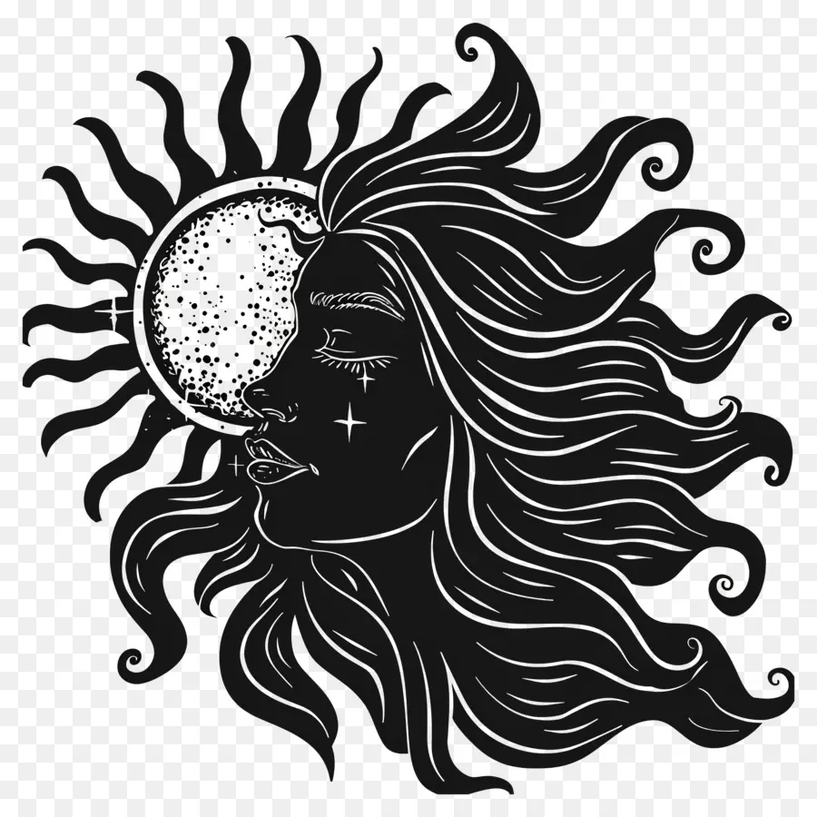 Sol, Silueta，Mujer PNG