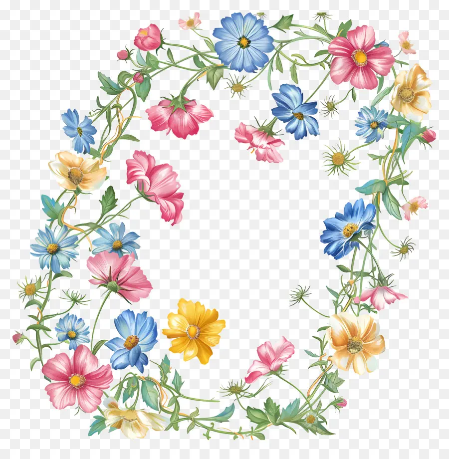 Cadenas De Flores，Floral Corona PNG