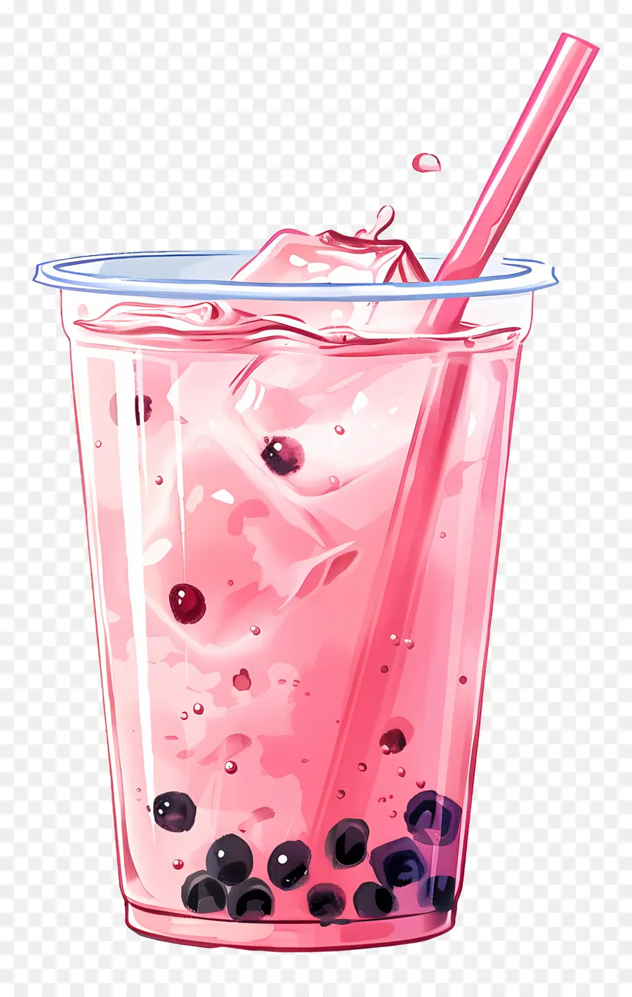 Té De Boba Rosa，Limonada De Arándanos PNG