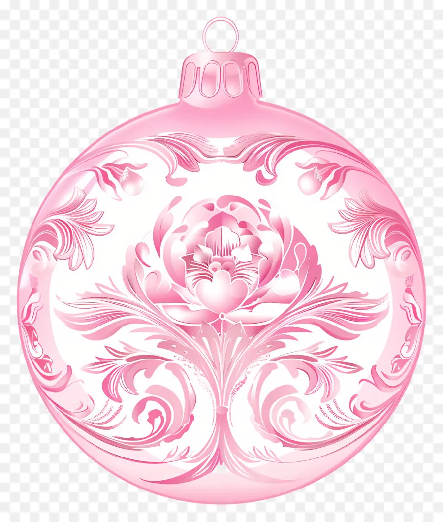 Adorno De Navidad Rosa，Adorno Floral Rosa PNG