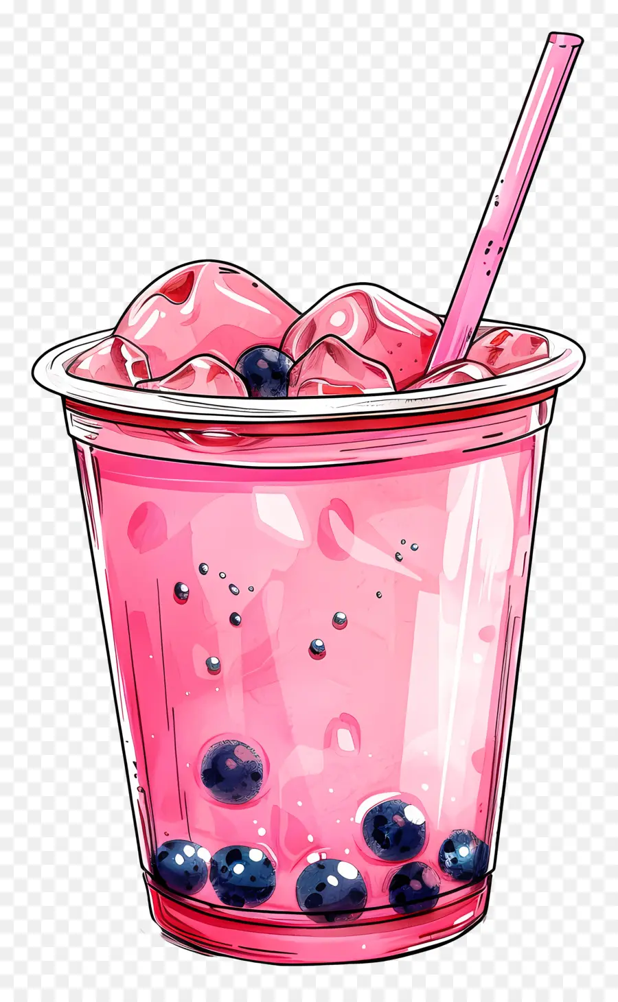 Té De Boba Rosa，Bebida Sucia PNG