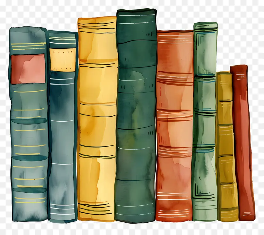 Libros，Pintura A La Acuarela PNG