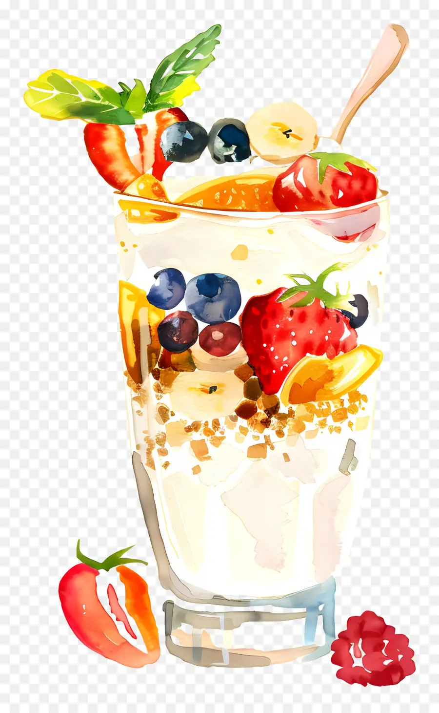 Yogurt Parfait，Ensalada De Frutas PNG