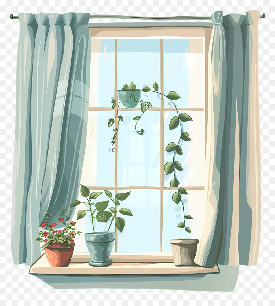 Ventana Con Cortinas，Ventana PNG