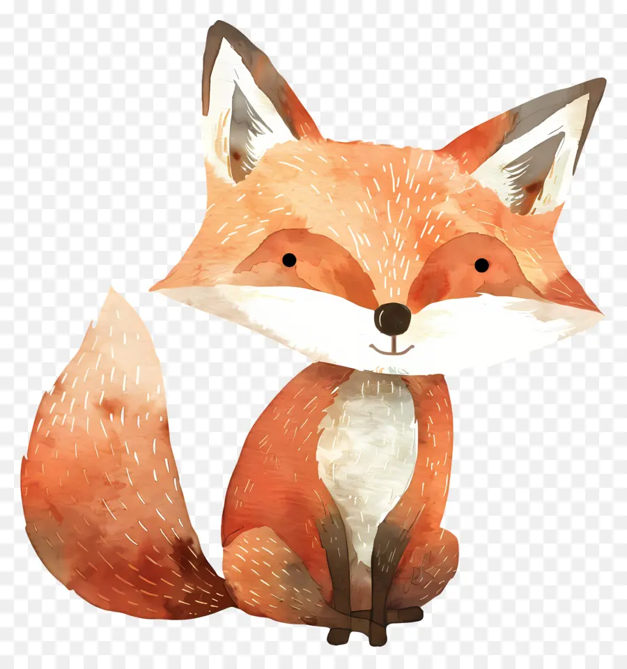 De Dibujos Animados De Fox，Pintura A La Acuarela PNG