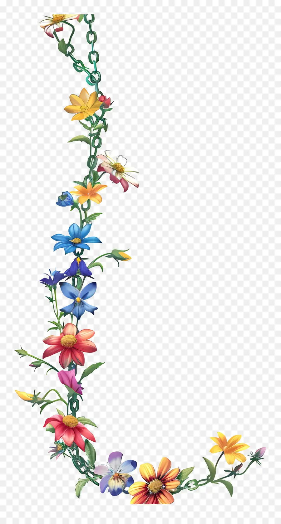 Cadenas De Flores，Guirnalda De Flores PNG