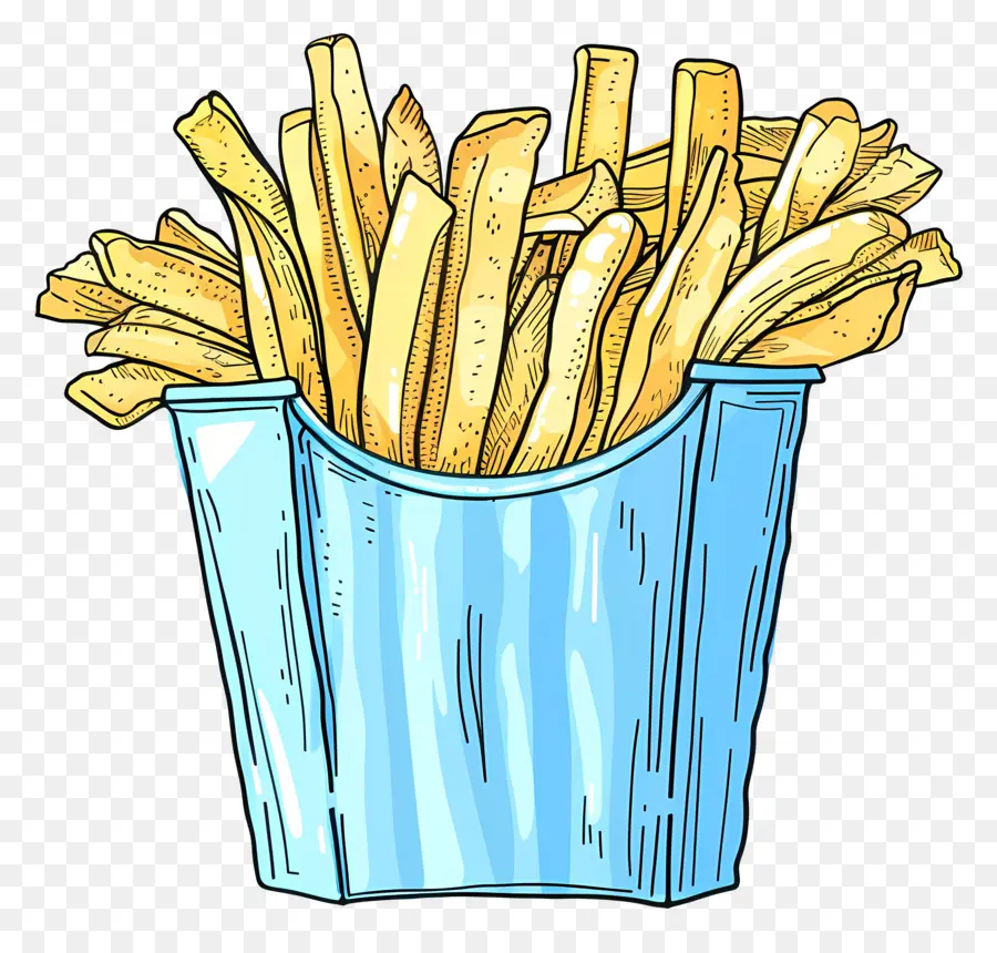 Las Papas Fritas，Recipiente De Metal PNG