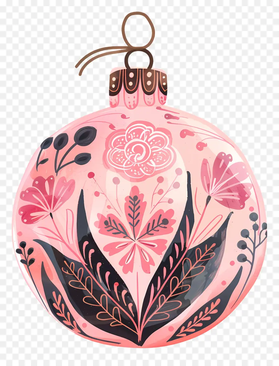 Adorno De Navidad Rosa，Diseño Floral PNG