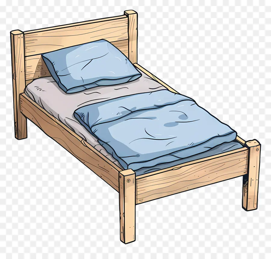 Cama Individual，Marco De La Cama De Madera PNG