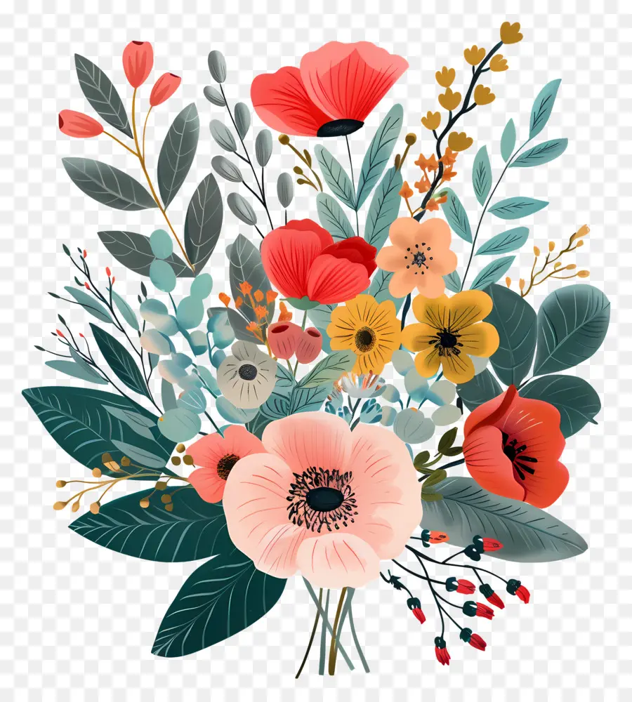 Bouquet Of Flowers，Ramo PNG