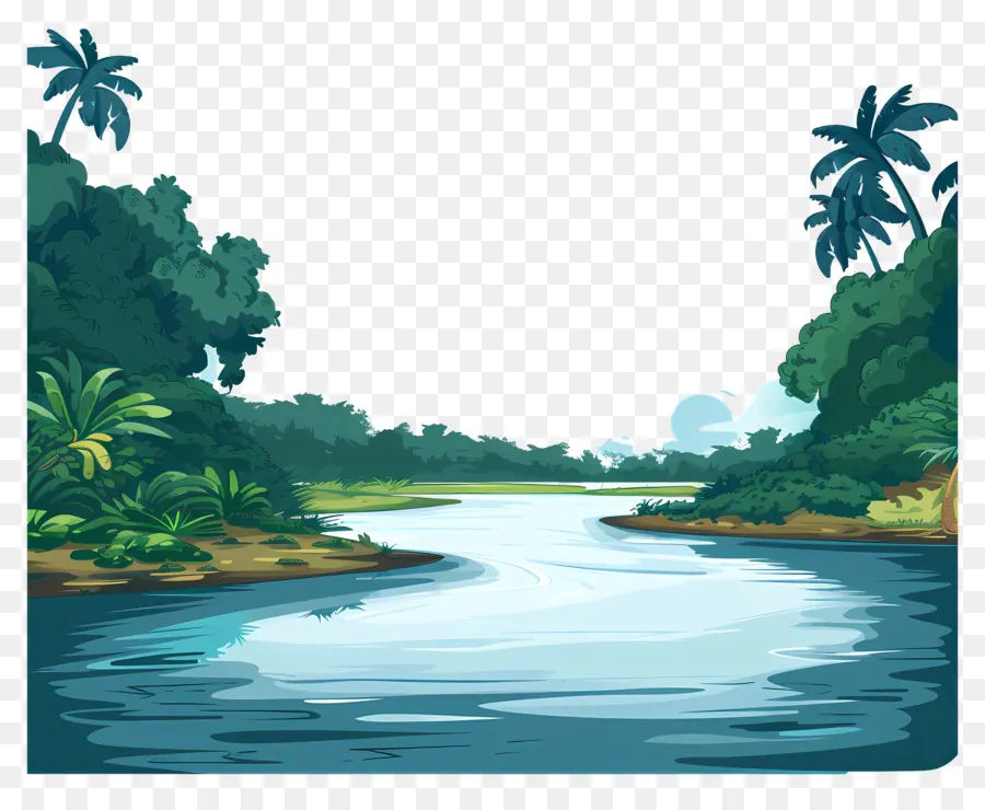 Fondo Del Paisaje Del Río，Río PNG