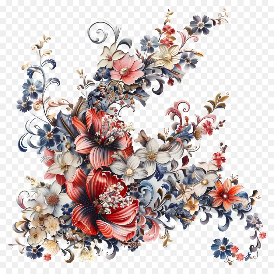 Cadenas De Flores，Ramo De Flores PNG