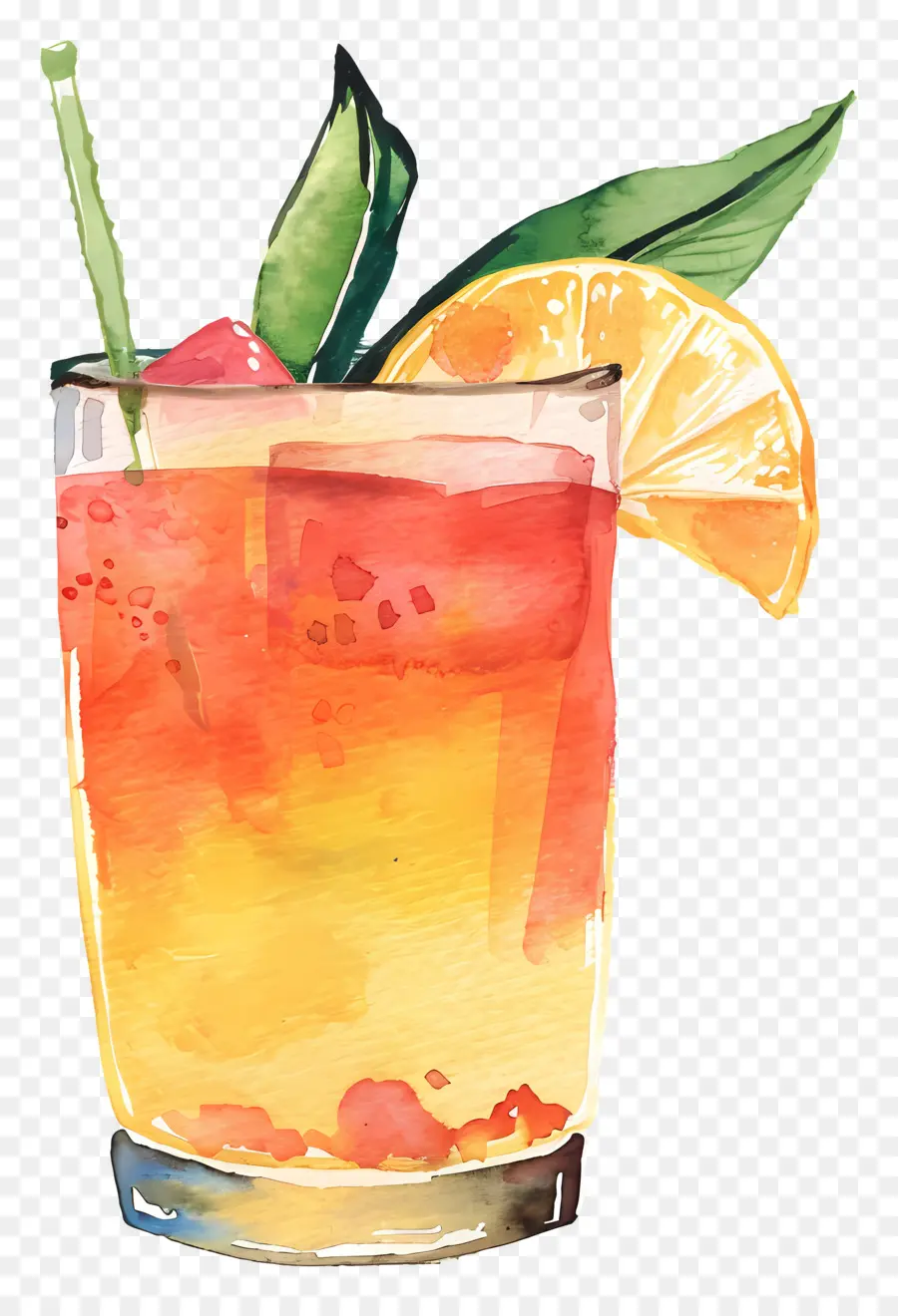 Coctel，Ilustración Acuarela PNG