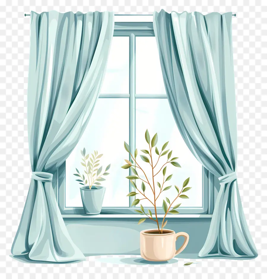 Ventana Con Cortinas，Cortina De La Ventana PNG