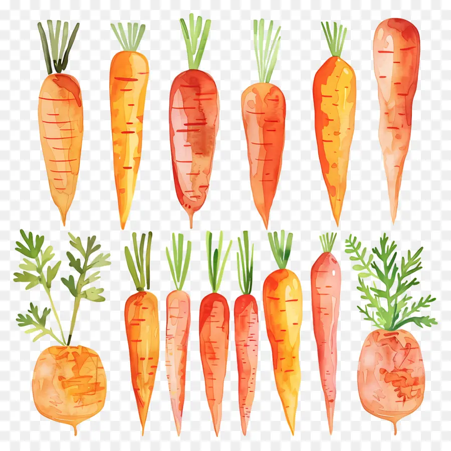 Las Zanahorias，Diferentes Colores PNG