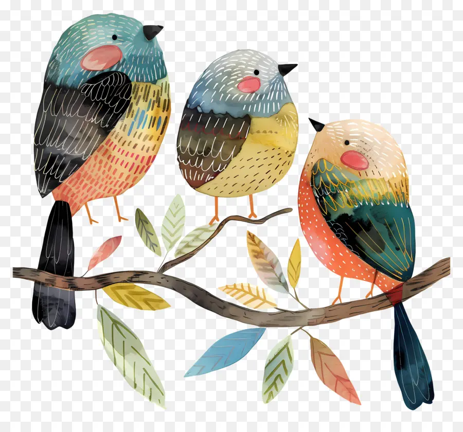 Aves，Rama De árbol PNG