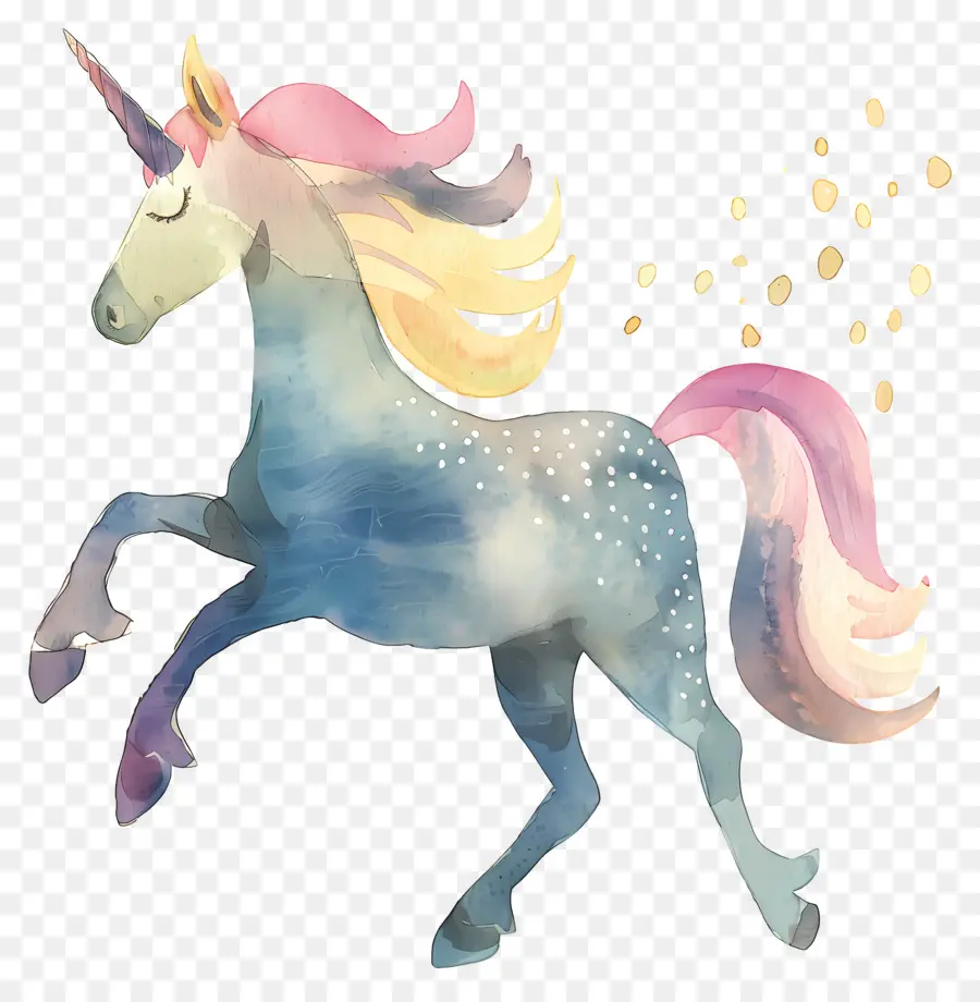 Unicornio，Acuarela PNG