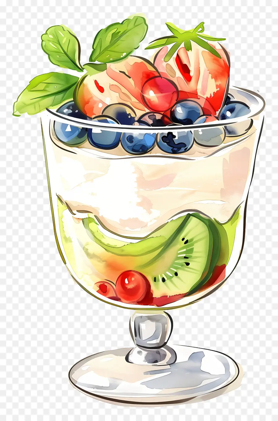 Yogurt Parfait，Postre De Frutas PNG