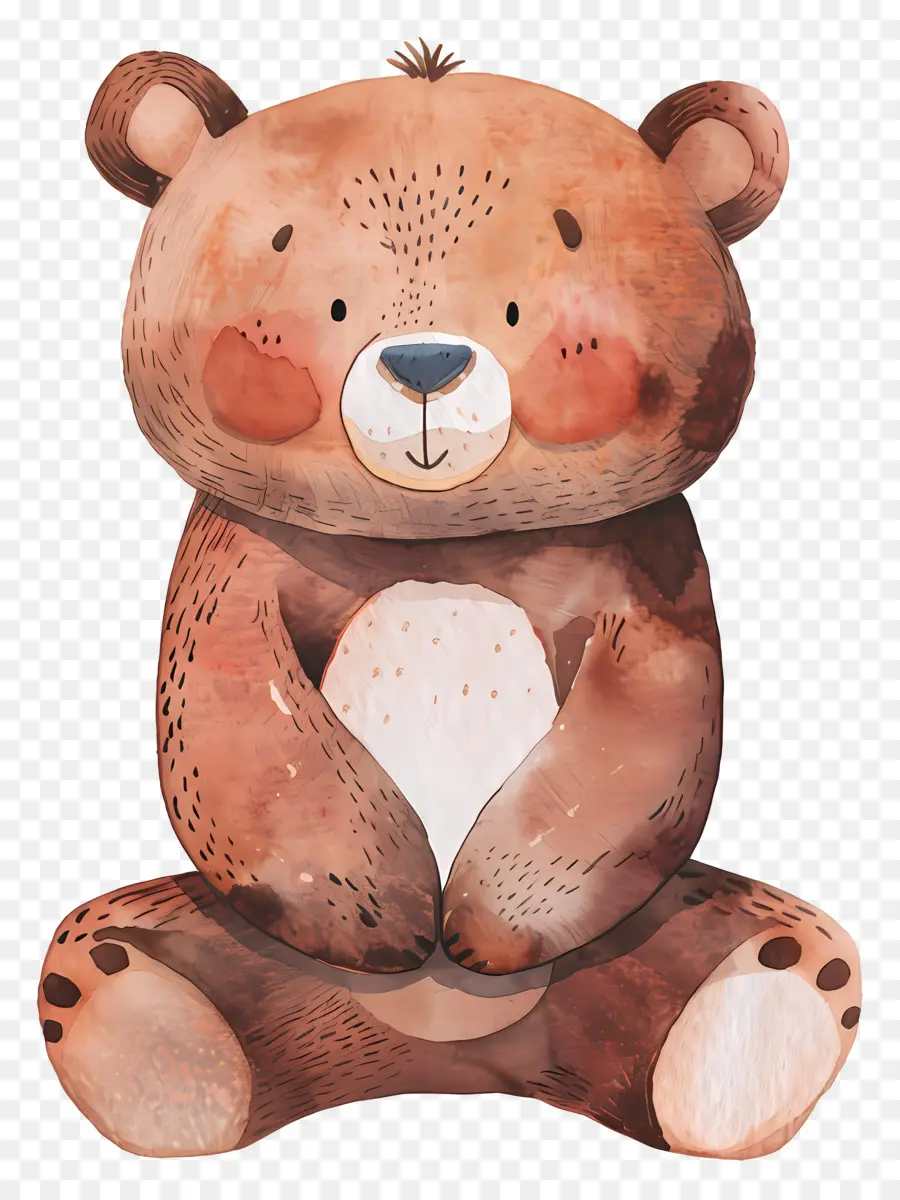 Osito De Peluche，Ilustración Acuarela PNG