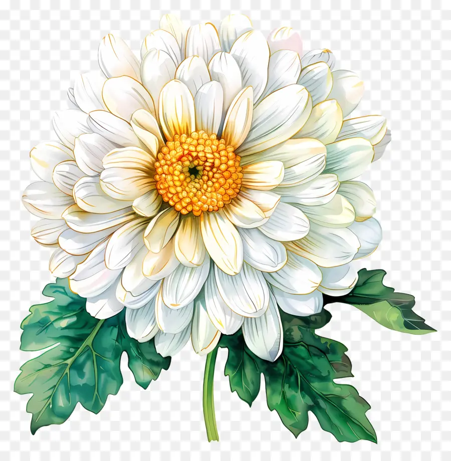 Crisantemo，Flor Blanca PNG