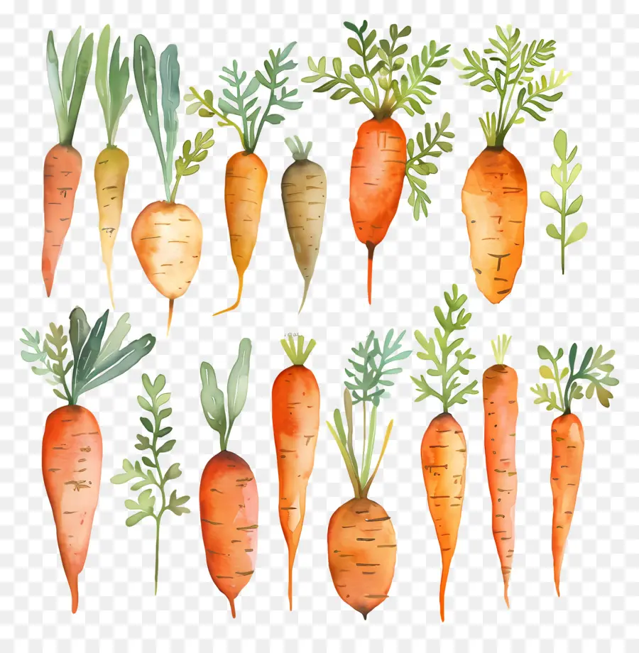 Zanahorias，Verduras Coloridas PNG