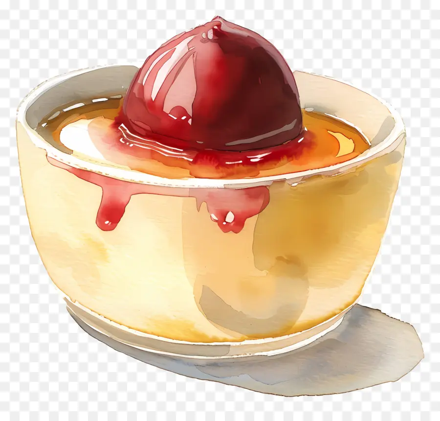 Pudín，Helado De Vainilla De Cereza PNG