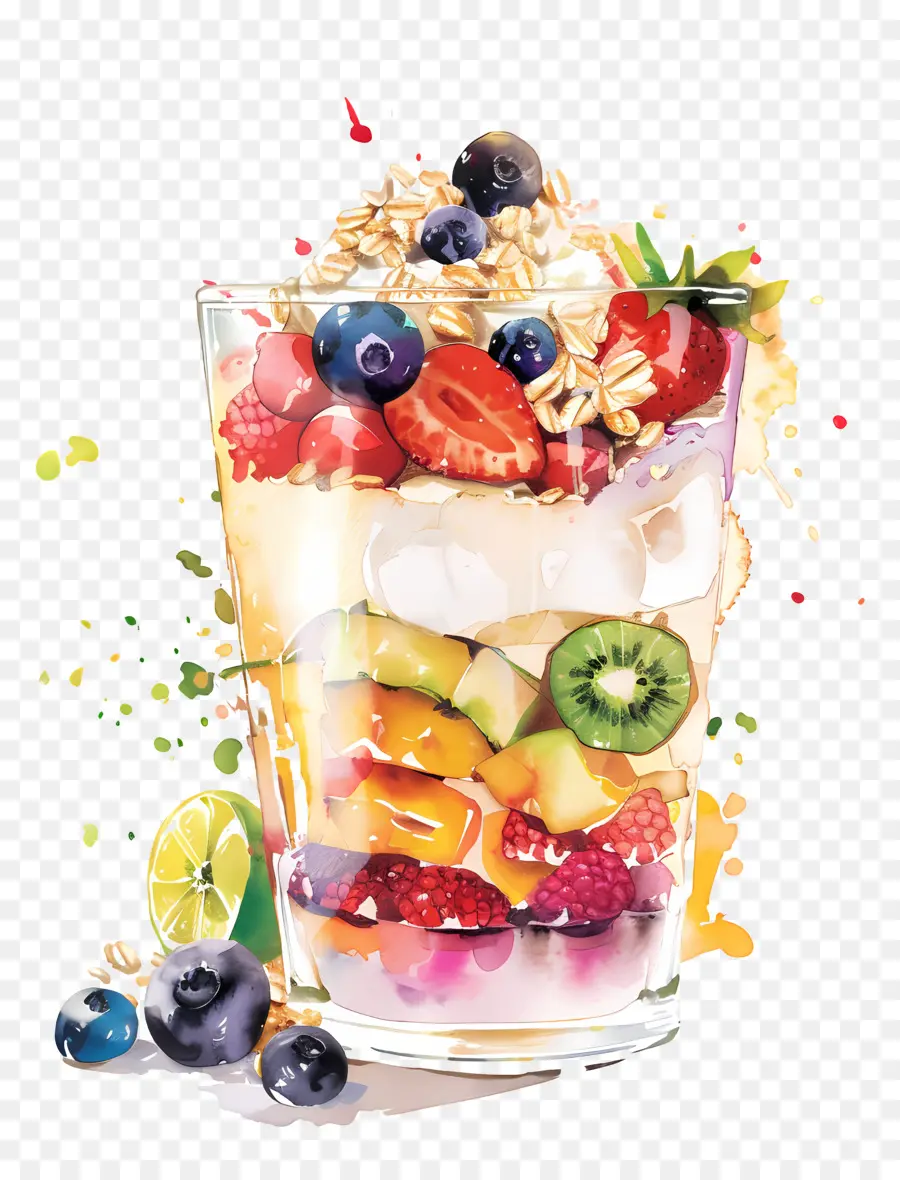 Parfait De Yogur，Ensalada De Fruta PNG