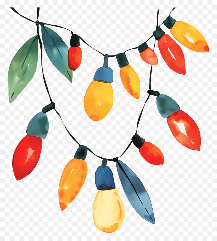 Luces De Navidad，Decoraciones Coloridas PNG