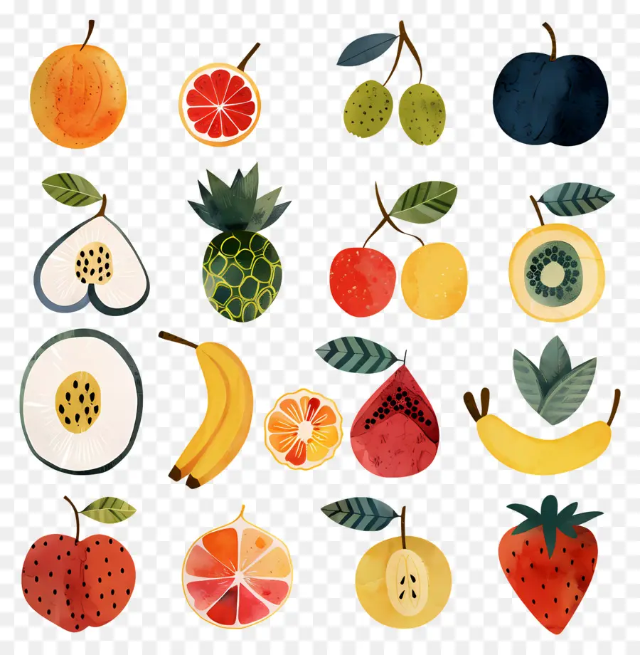 Frutas，Pintura De Frutas De Acuarela PNG