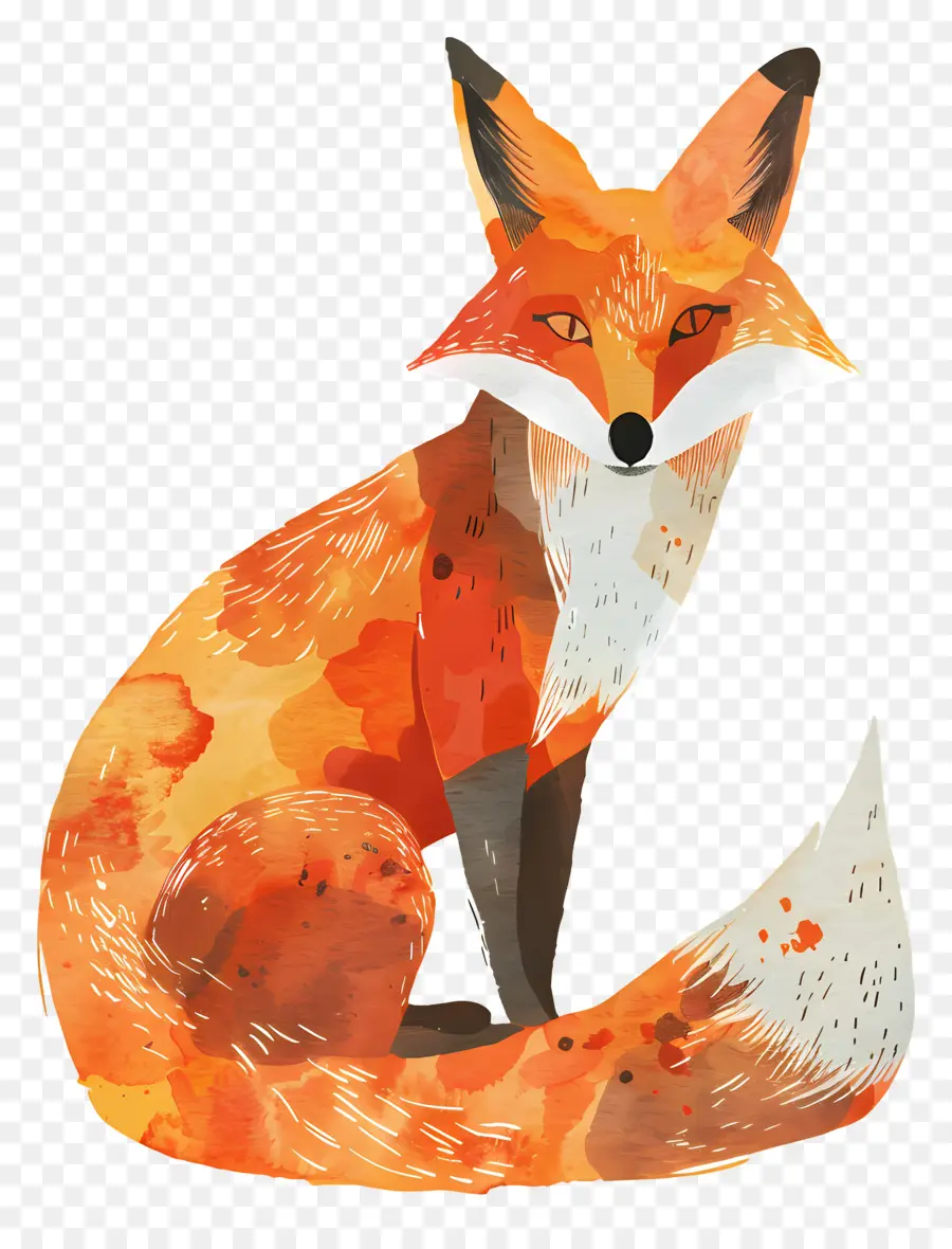 De Dibujos Animados De Fox，Pintura A La Acuarela PNG