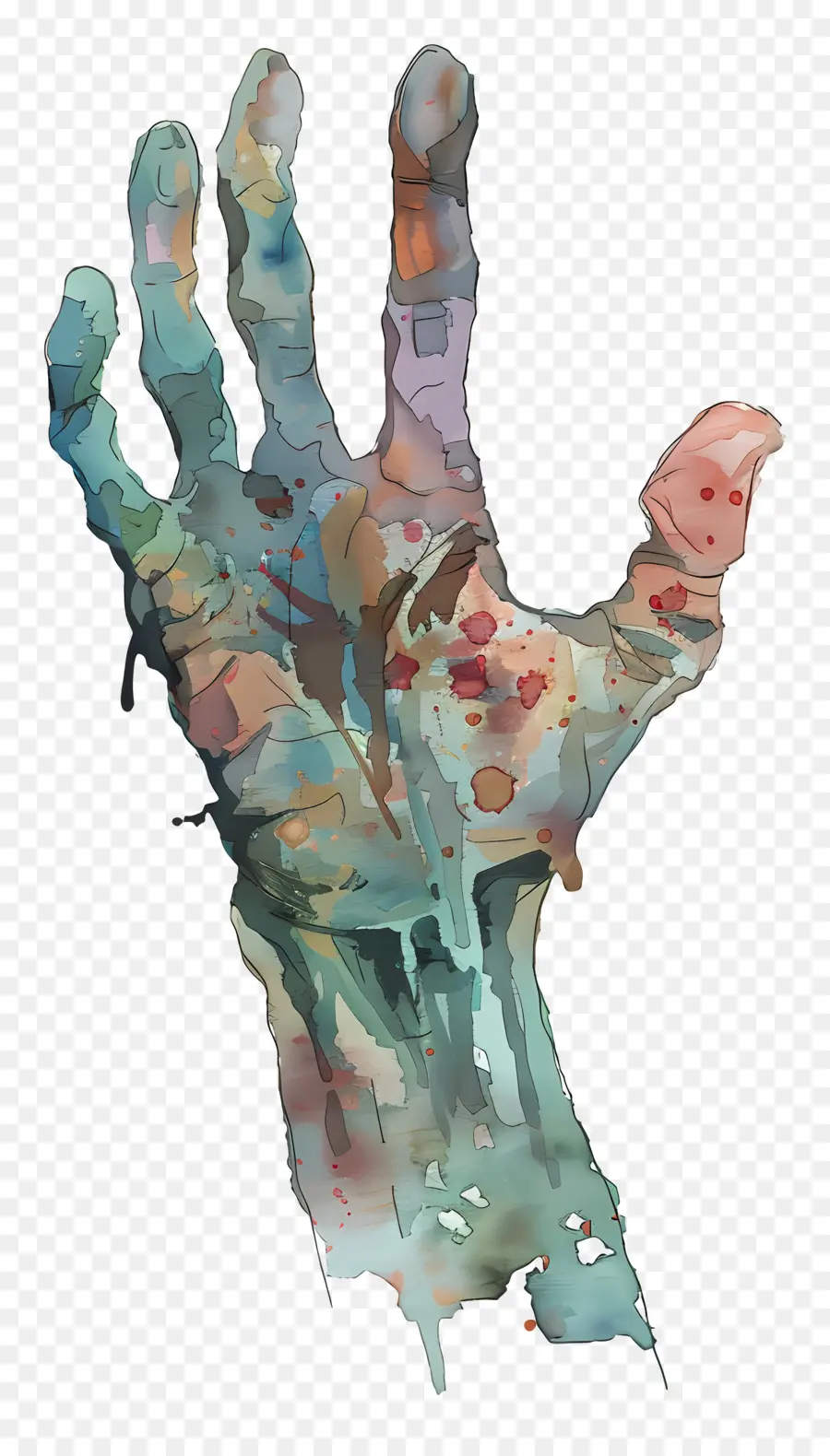 Zombie Mano，Pintura De La Mano PNG