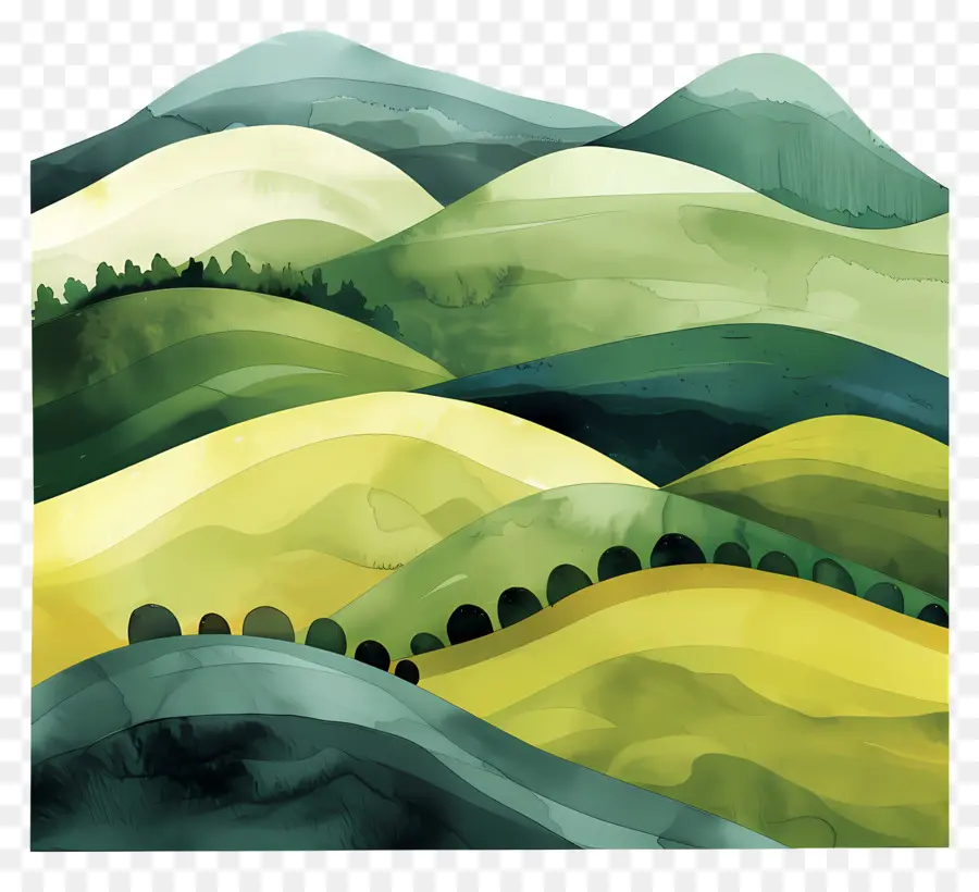 Rolling Hills，La Pintura De Paisaje PNG