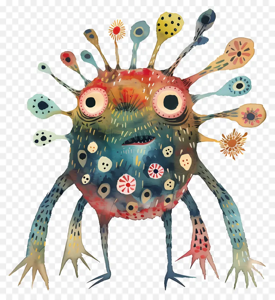 Virus，Monstruo Colorido PNG