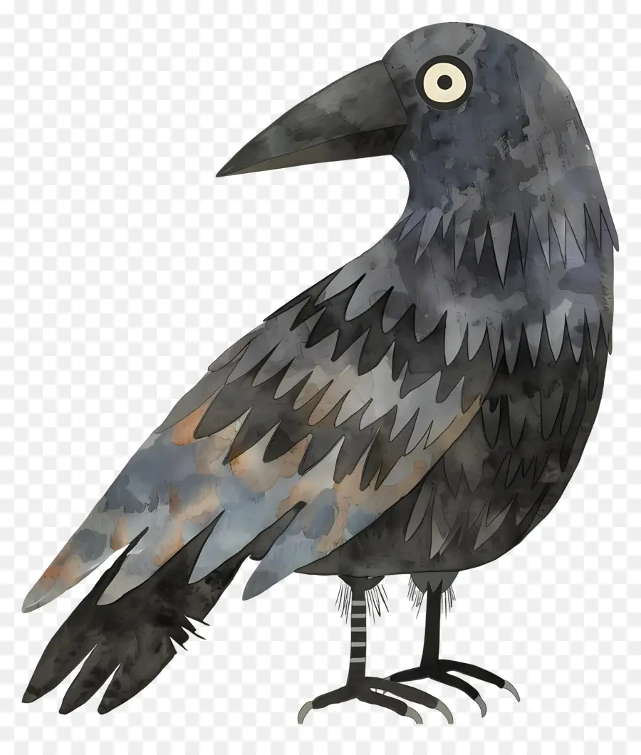 Raven De Dibujos Animados，Pintura A La Acuarela PNG