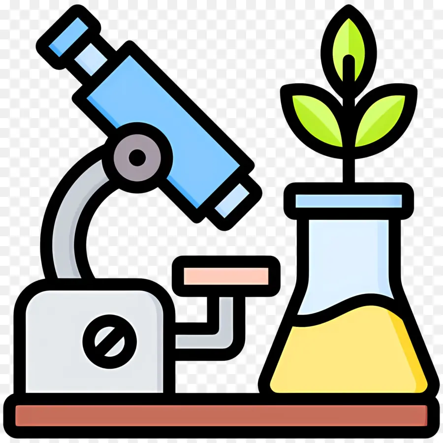 Ciencia，Microscopio Y Planta PNG