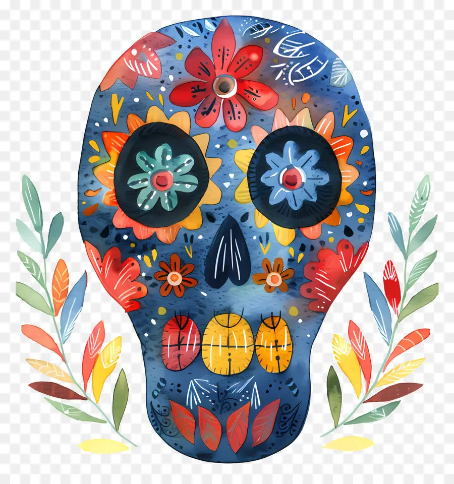 Calavera De Azúcar，Dia De Muertos PNG